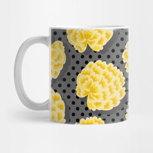 Yellow Large Peonies Flower Modern Mug